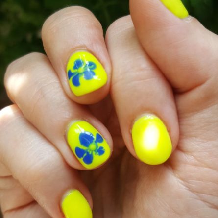 Manikīrs ar gellakas pārklājumu + "blooming" dizains